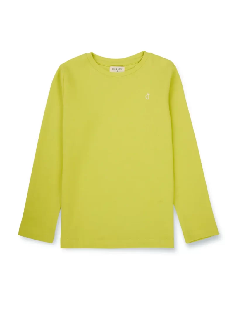 Gini And Jony Girls Green Solid Cotton Knits Top Half Sleeves 4-5 Years