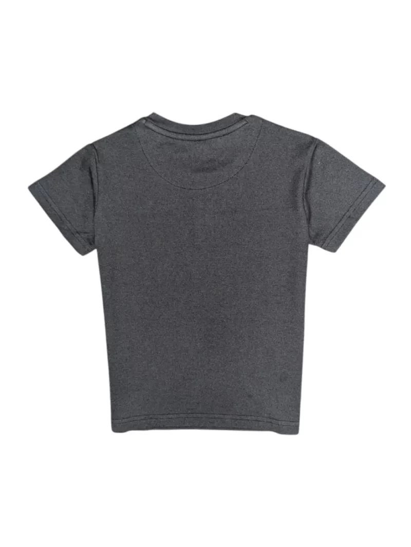 Gini And Jony Boys Grey Logo Cotton T-Shirt Half Sleeves