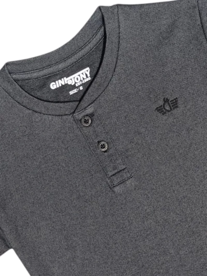 Gini And Jony Boys Grey Logo Cotton T-Shirt Half Sleeves