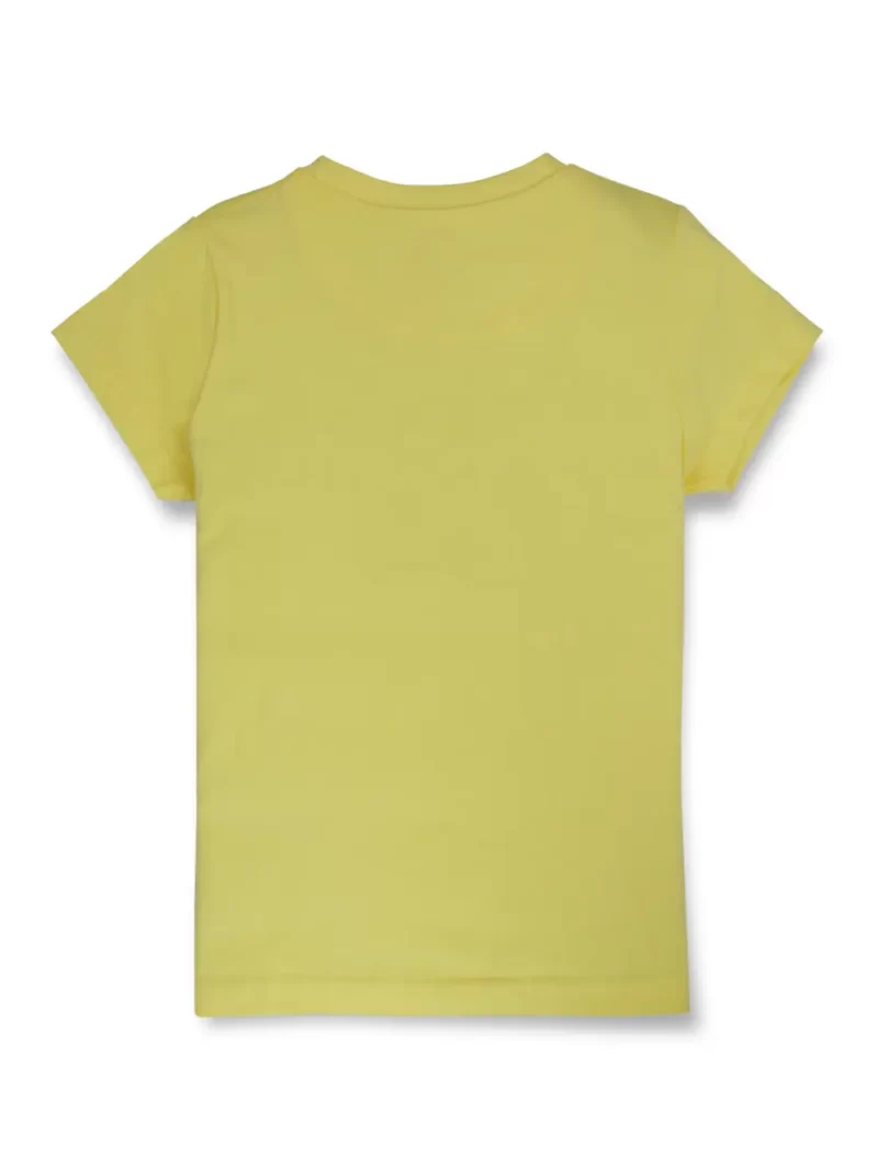 Gini And Jony Girls Yellow Typographic Print Cotton Knits Top Half Sleeves 3-4Y