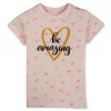 Gini And Jony Girls Pink Printed Knits Top Half Sleeves 3-4Y