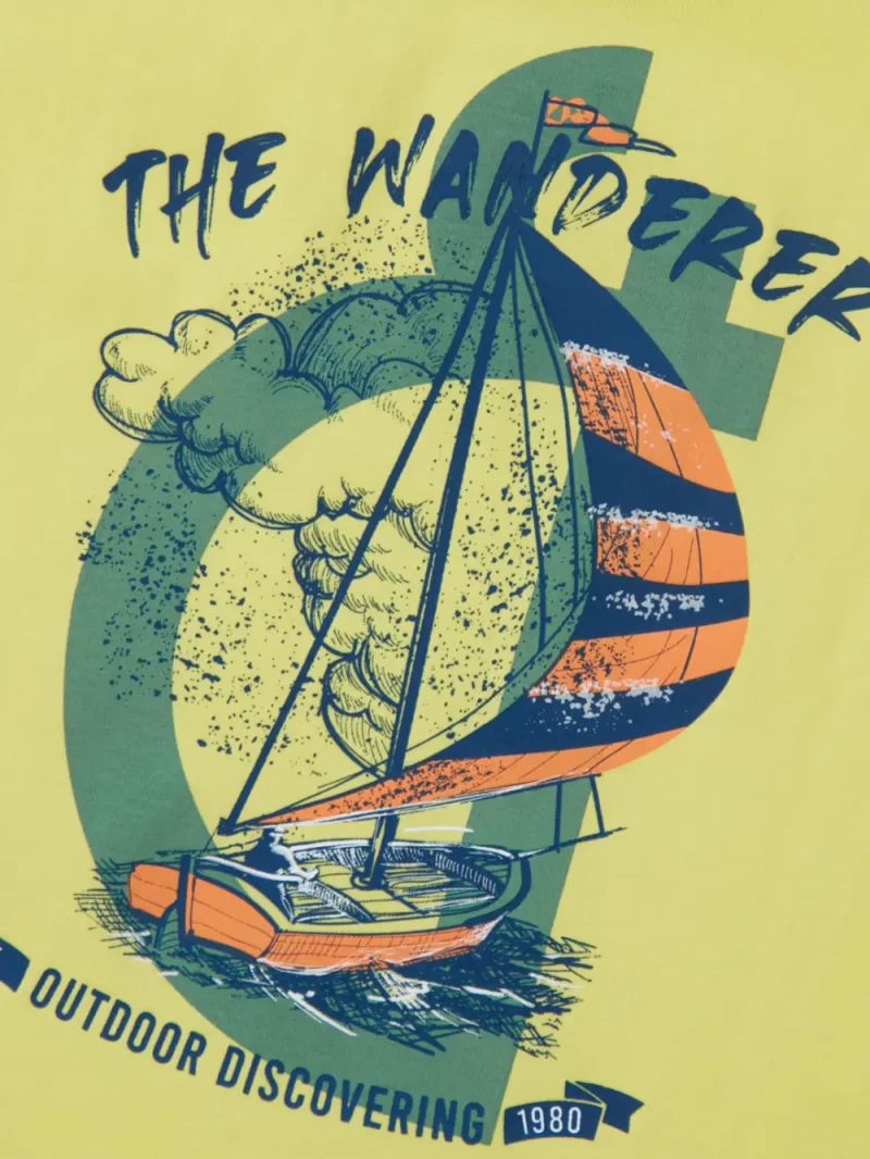 Gini And Jony Boys Yellow Graphic Print Cotton Sando Sleeveless