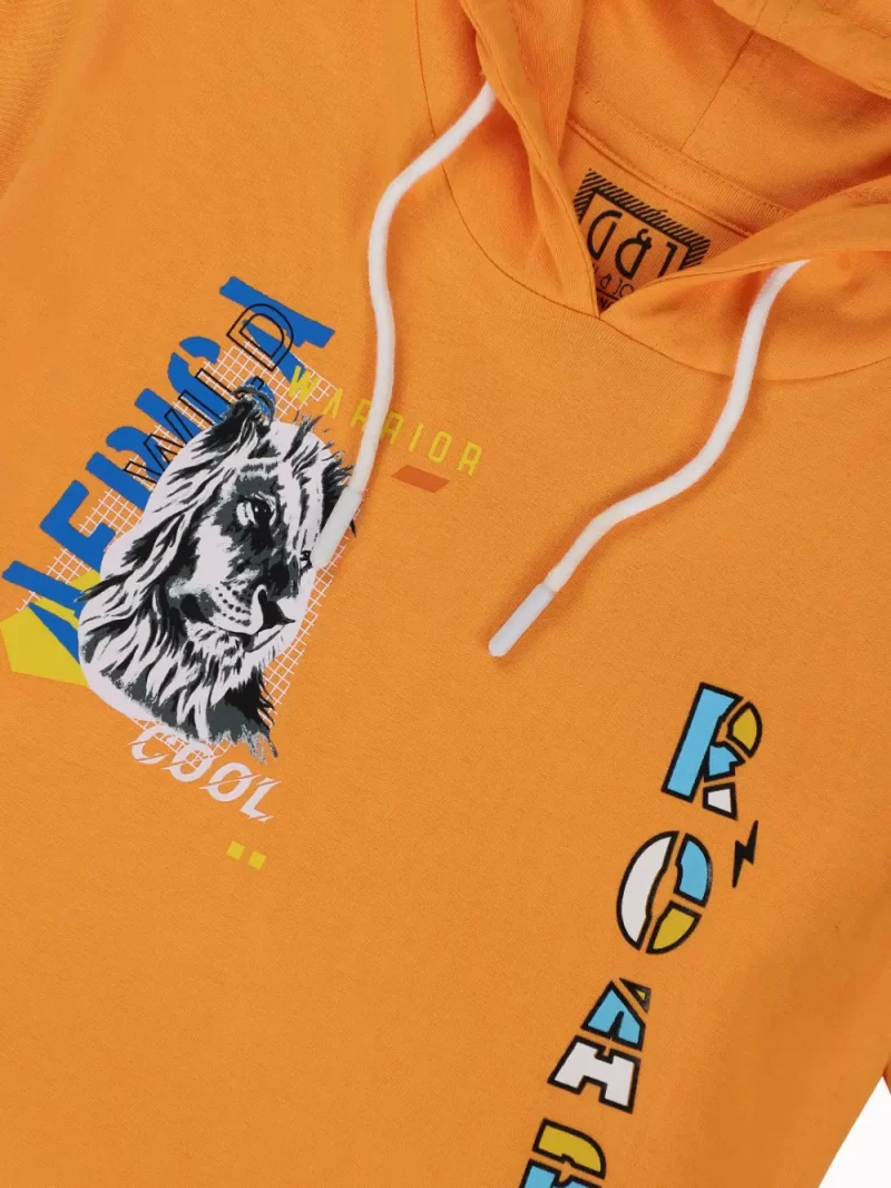 Gini And Jony Boys Mustard Graphic Print Cotton T-Shirt Half Sleeves