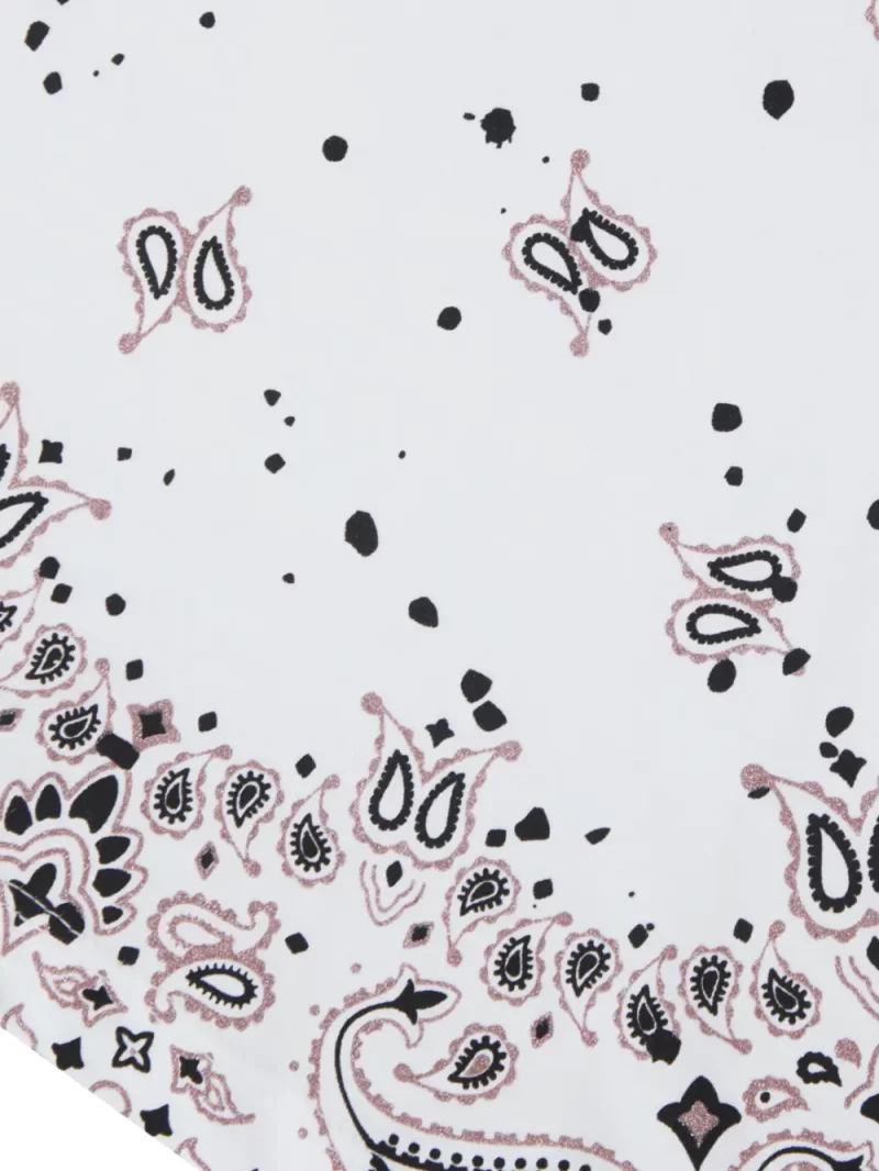 Gini And Jony Boys White Paisley Print Cotton T-Shirt Half Sleeves