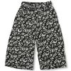 Gini And Jony Girls Black Abstract Crepe Culottes Elasticated