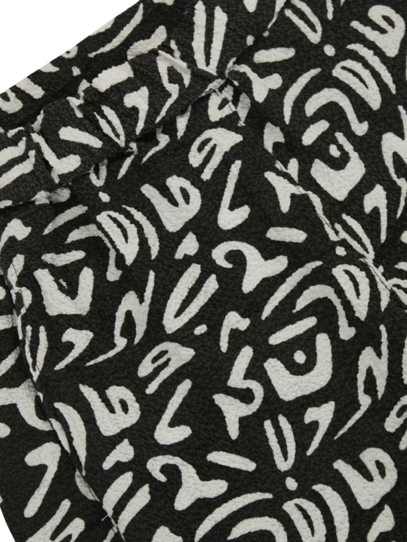 Gini And Jony Girls Black Abstract Crepe Culottes Elasticated