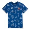 Gini & Jony Boys' Blue T-Shirt Knitshand-Wash Regular Fit