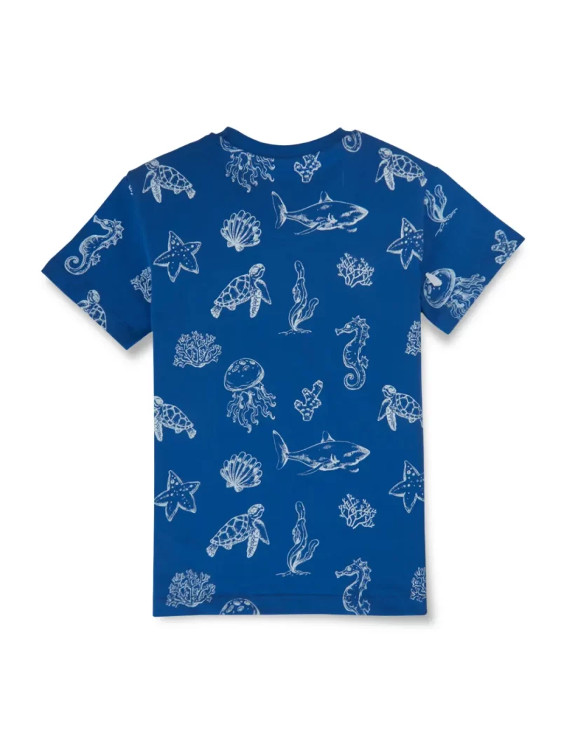 Gini & Jony Boys' Blue T-Shirt Knitshand-Wash Regular Fit