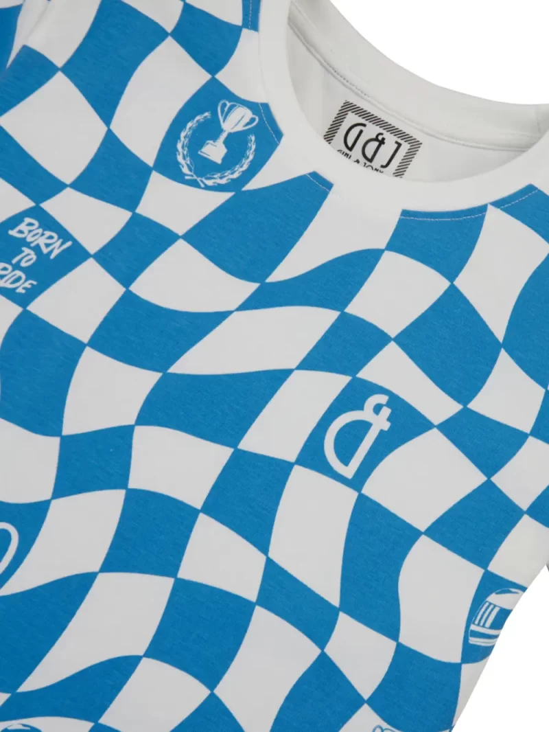 Gini & Jony Boys' Blue T-Shirt Knitshand-Wash Regular Fit