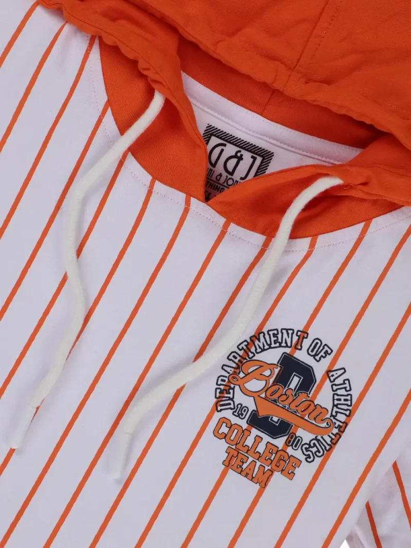 Gini And Jony Boys Orange Stripes Cotton Co-Ordinate Set