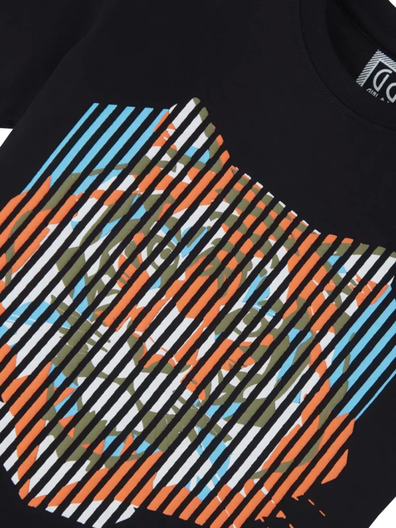 Gini & Jony Boys' Blue T-Shirt Knitshand-Wash Regular Fit