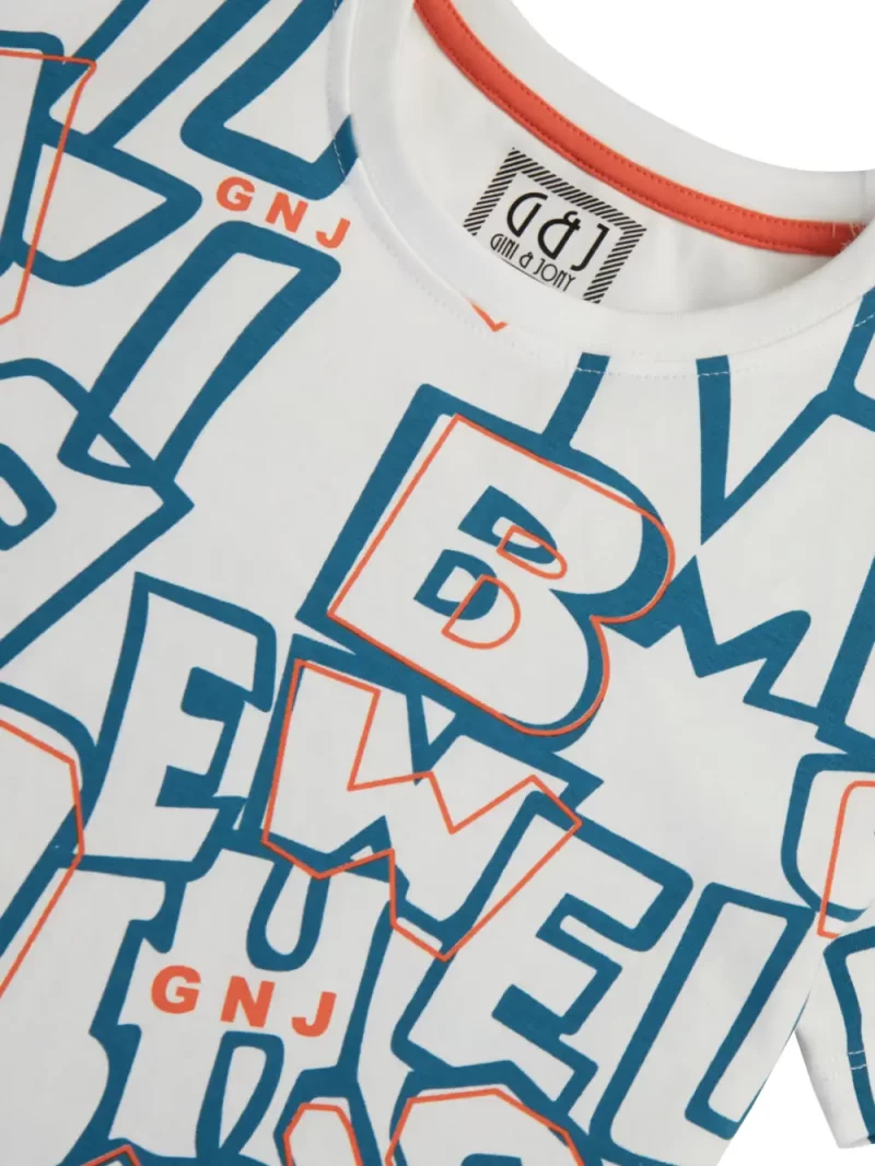 Gini & Jony Boys' Blue T-Shirt Knitshand-Wash Regular Fit