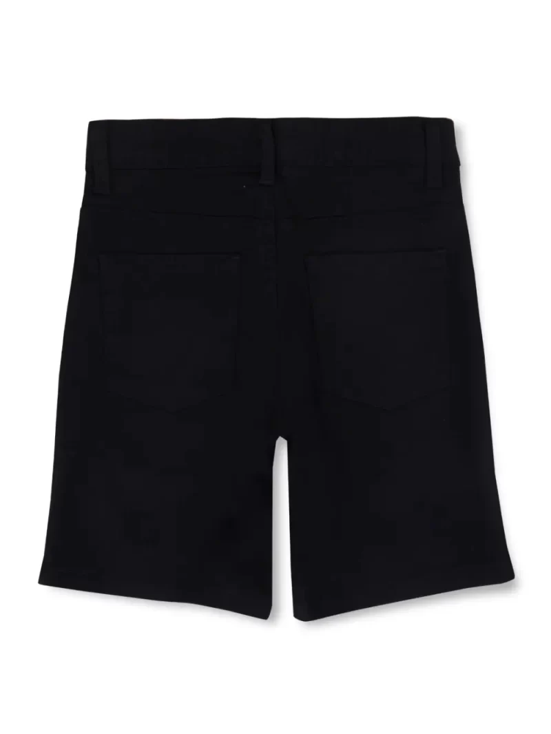 Gini And Jony Boys Black Solid Twill Elasticated Bermuda