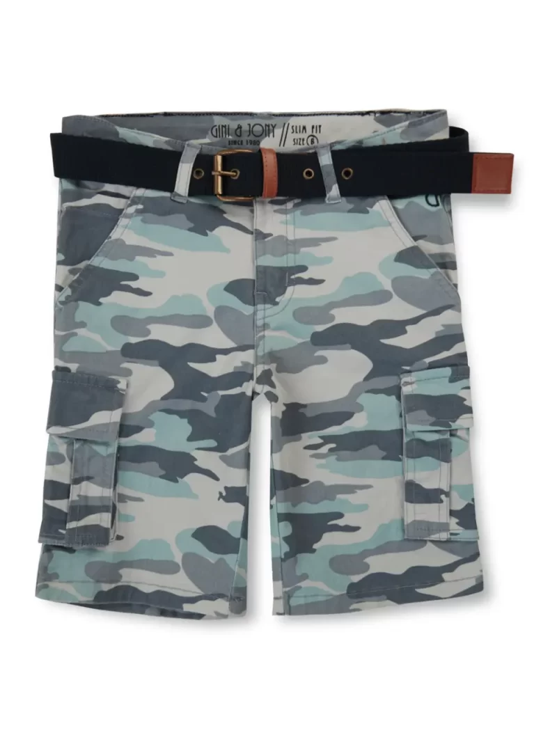 Gini And Jony Boys Multicolor Camouflage Cotton Bermuda Elasticated