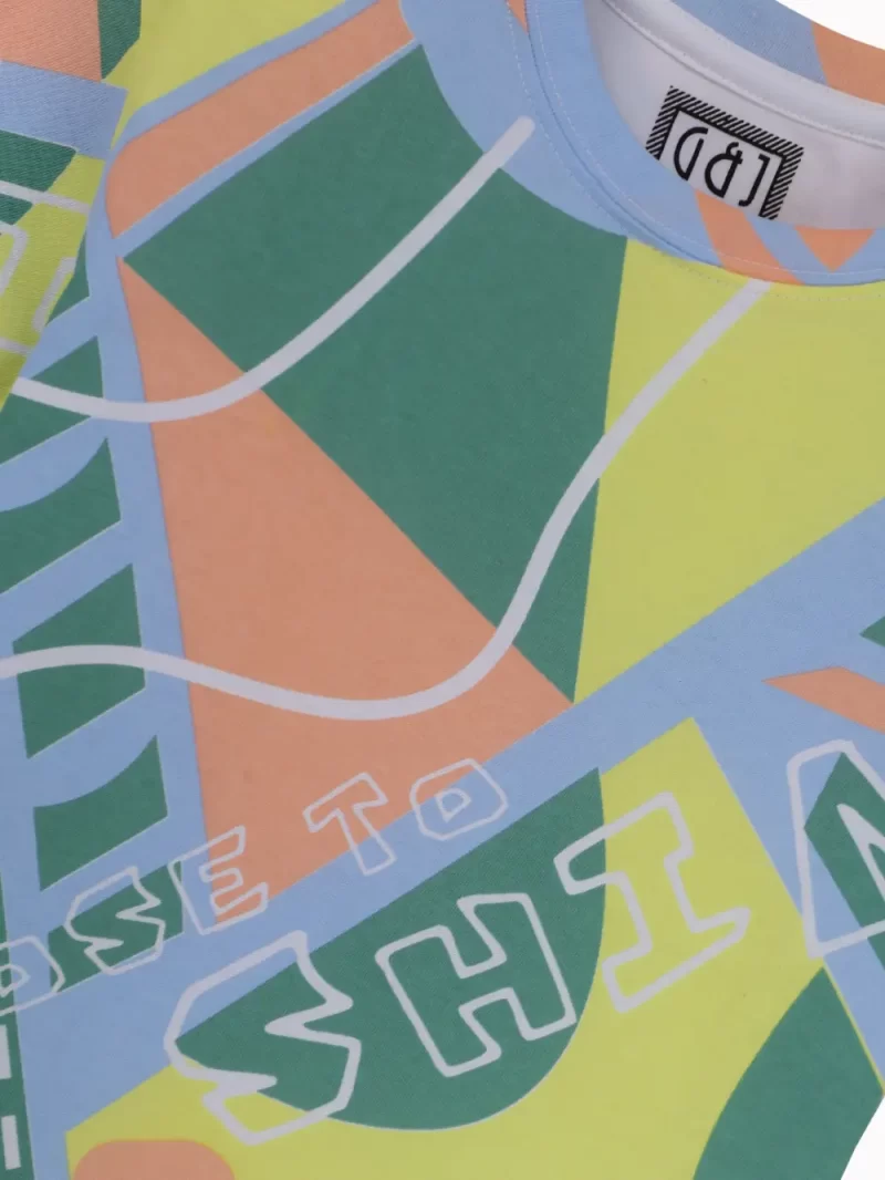 Gini And Jony Boys Multi Color Abstract Cotton Co-Ordinate Set