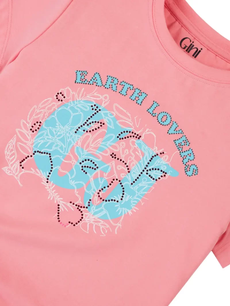 Gini And Jony Girls Cotton Round Neck Half Sleeves Knits Top