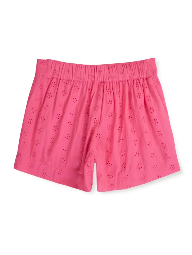 Gini And Jony Girls Pink Eyelet Cotton Skort Elasticated