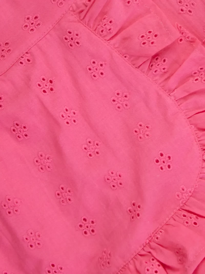 Gini And Jony Girls Pink Eyelet Cotton Skort Elasticated
