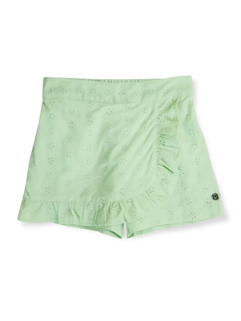 Gini And Jony Girls Green Eyelet Cotton Skort Elasticated