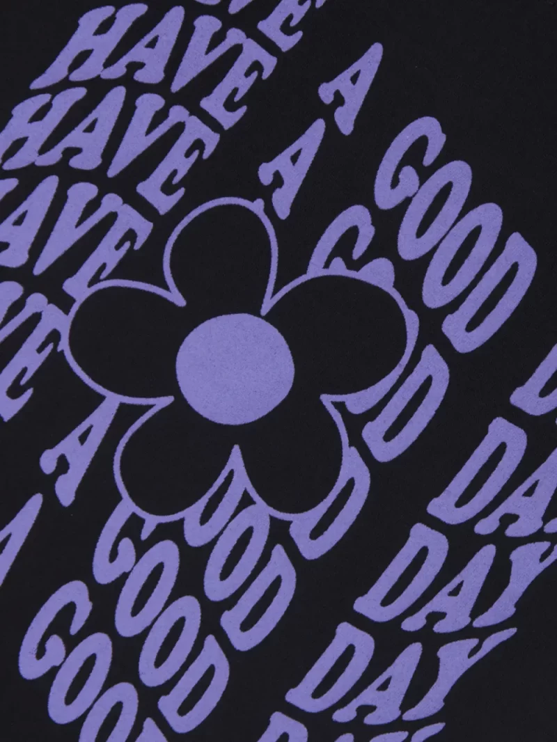 Gini And Jony Girls Black Typographic Print Cotton Knits Top Half Sleeves 9-10 Years