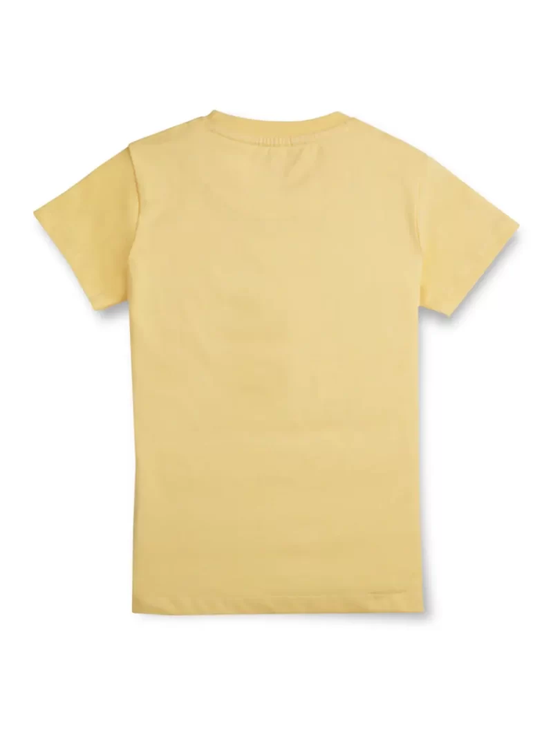 Gini And Jony Girls Yellow Graphic Print Cotton Knits Top Half Sleeves 9-10 Years