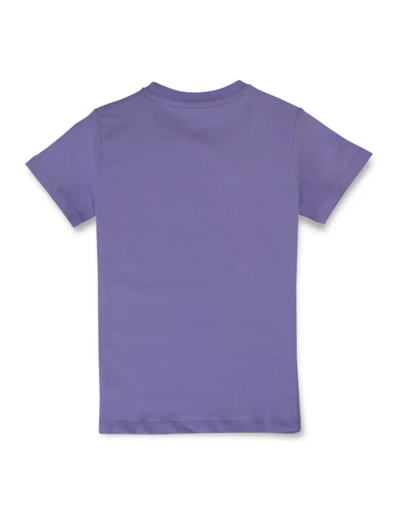 Gini And Jony Girls Purple Typographic Print Cotton Knits Top Half Sleeves 13-14 Years