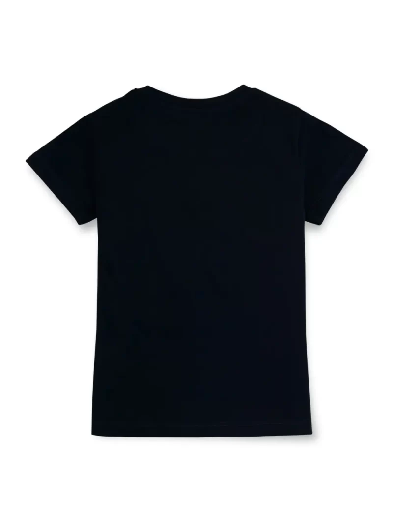 Gini And Jony Girls Black Graphic Print Cotton Lycra Knits Top Half Sleeves