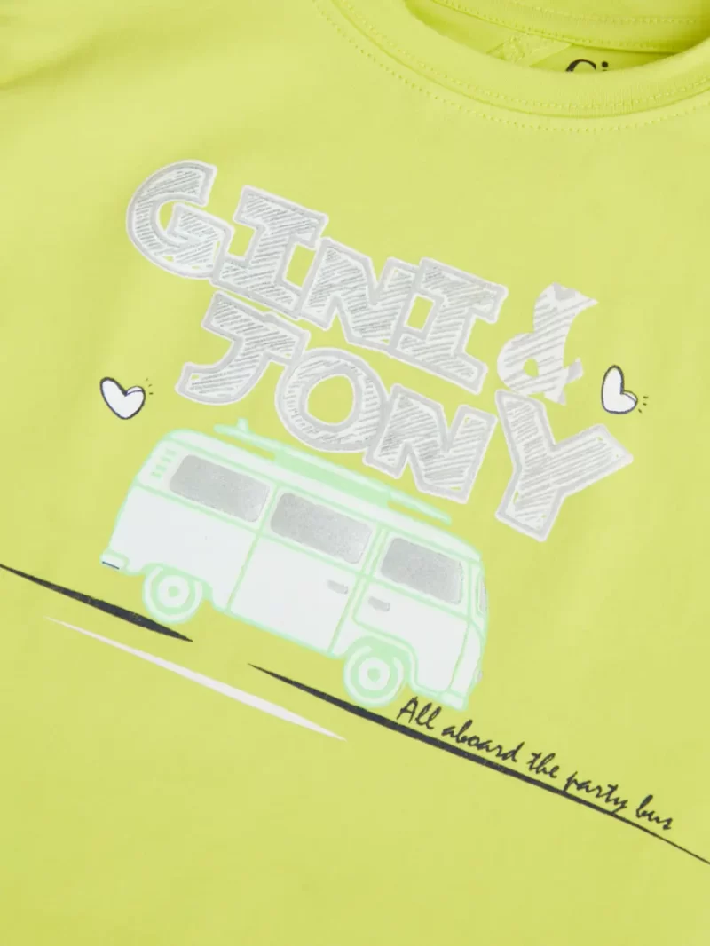 Gini And Jony Girls Cotton Round Neck Half Sleeves Knits Top