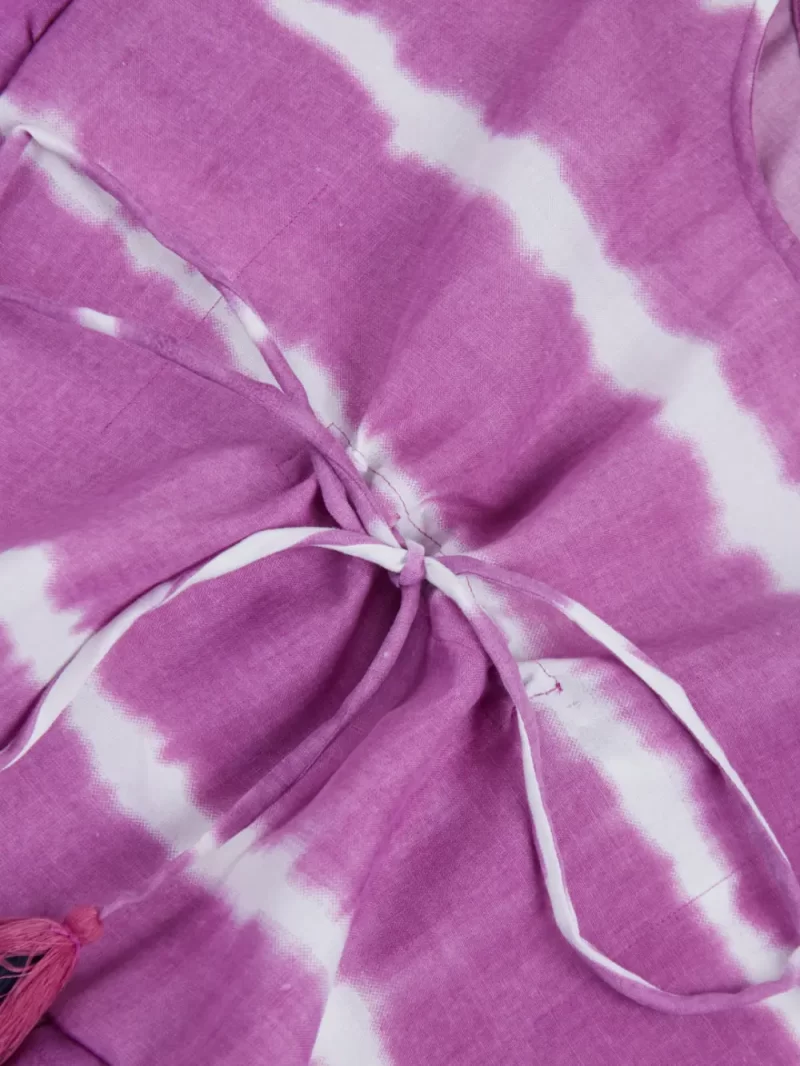 Gini And Jony Girls Purple Abstract Cotton Woven Top Half Sleeves 9-10 Years