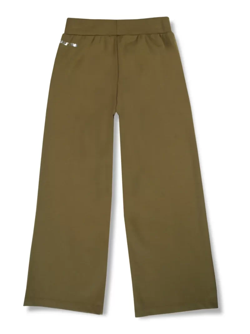 Gini And Jony Girls Olive Solid Cotton Track Pant Elasticated