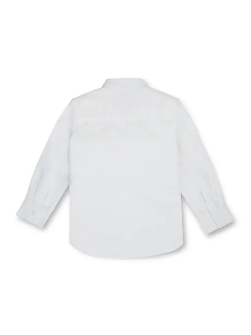 Gini And Jony Boys White Solid Cotton Shirt Full Sleeves
