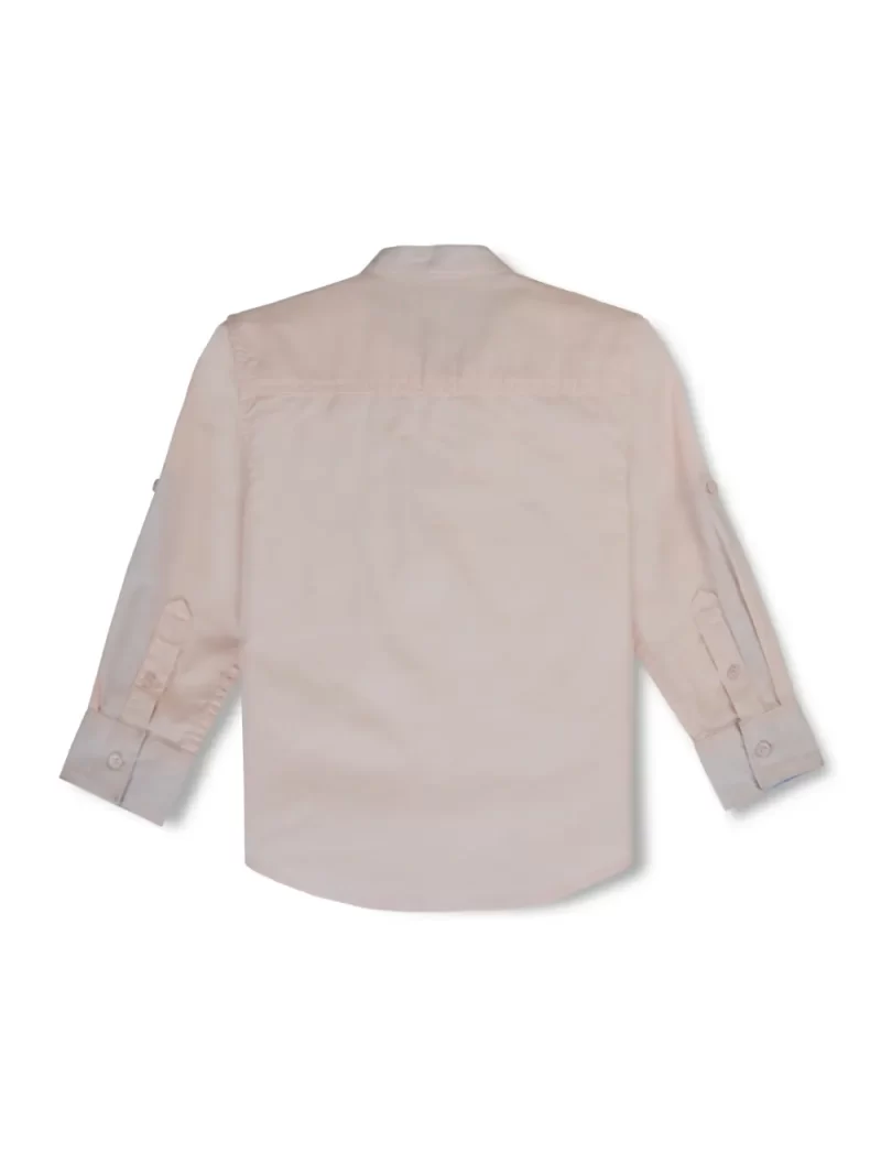 Gini And Jony Boys Peach Solid Cotton Shirt Full Sleeves