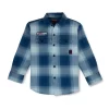 Gini And Jony Boys Blue Checks Denim Shirt Full Sleeves