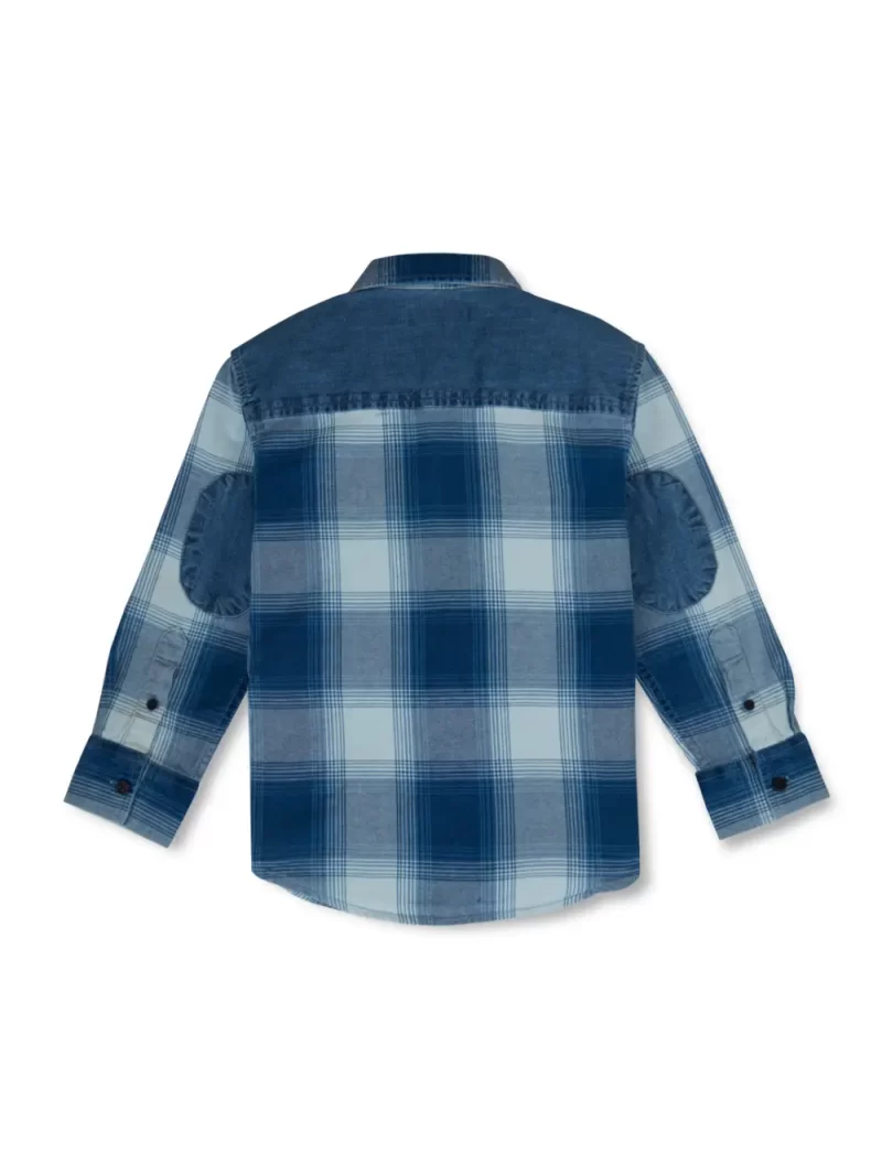 Gini And Jony Boys Blue Checks Denim Shirt Full Sleeves