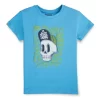 Gini & Jony Boys' Blue T-Shirt Knitshand-Wash Regular Fit