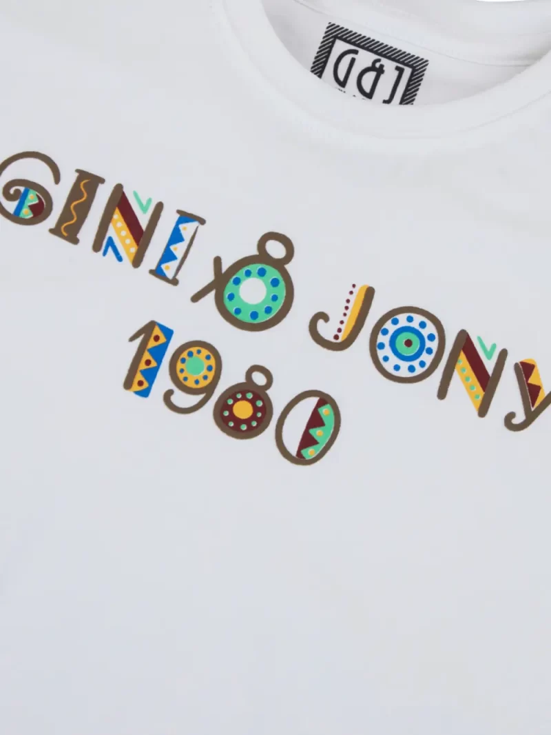 Gini And Jony Boys White Typographic Print Cotton T-Shirt Half Sleeves
