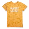 Gini And Jony Boys Yellow Conversational Print Cotton T-Shirt Half Sleeves