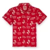 Gini And Jony Boys Red Tropical Print Cotton Shirt Half Sleeves