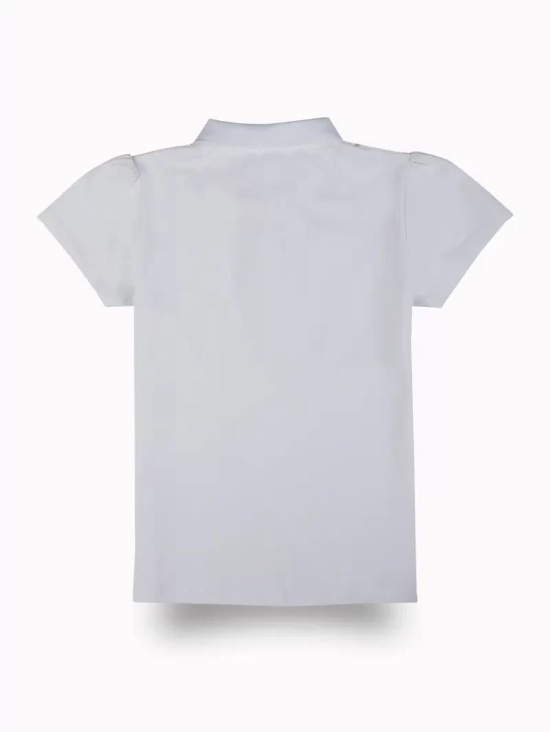 Gini And Jony Girls White Solid Cotton Knits Top Half Sleeves 11-12 Years