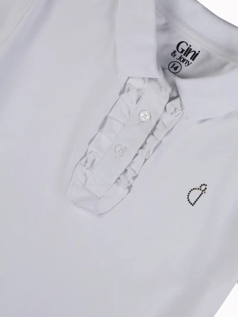 Gini And Jony Girls White Solid Cotton Knits Top Half Sleeves 11-12 Years