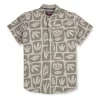 Gini And Jony Boys Grey Tropical Print Cotton Shirt Half Sleeves