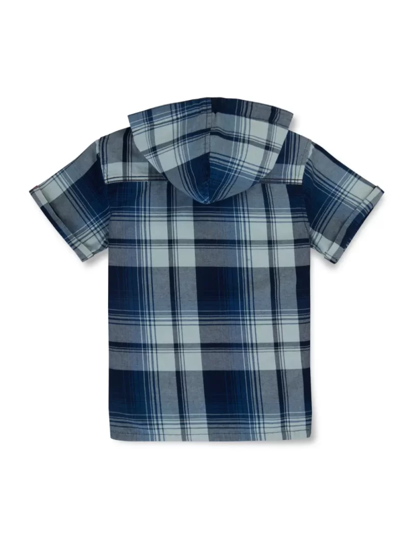 Gini And Jony Boys Blue Checks Cotton Shirt Half Sleeves