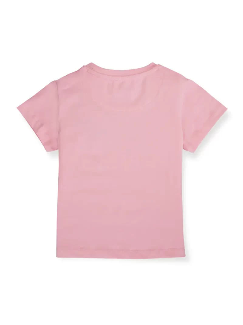 Gini And Jony Girls Pink Typographic Print Cotton Knits Top Half Sleeves 9-10 Years