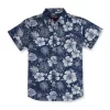Gini And Jony Boys Navy Floral Print Cotton Shirt Half Sleeves