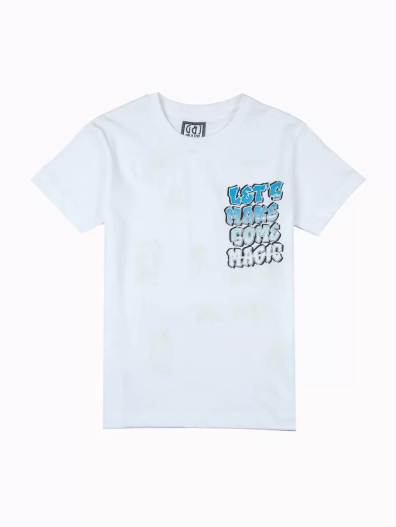 Gini And Jony Boys White Typographic Print Cotton T-Shirt Half Sleeves