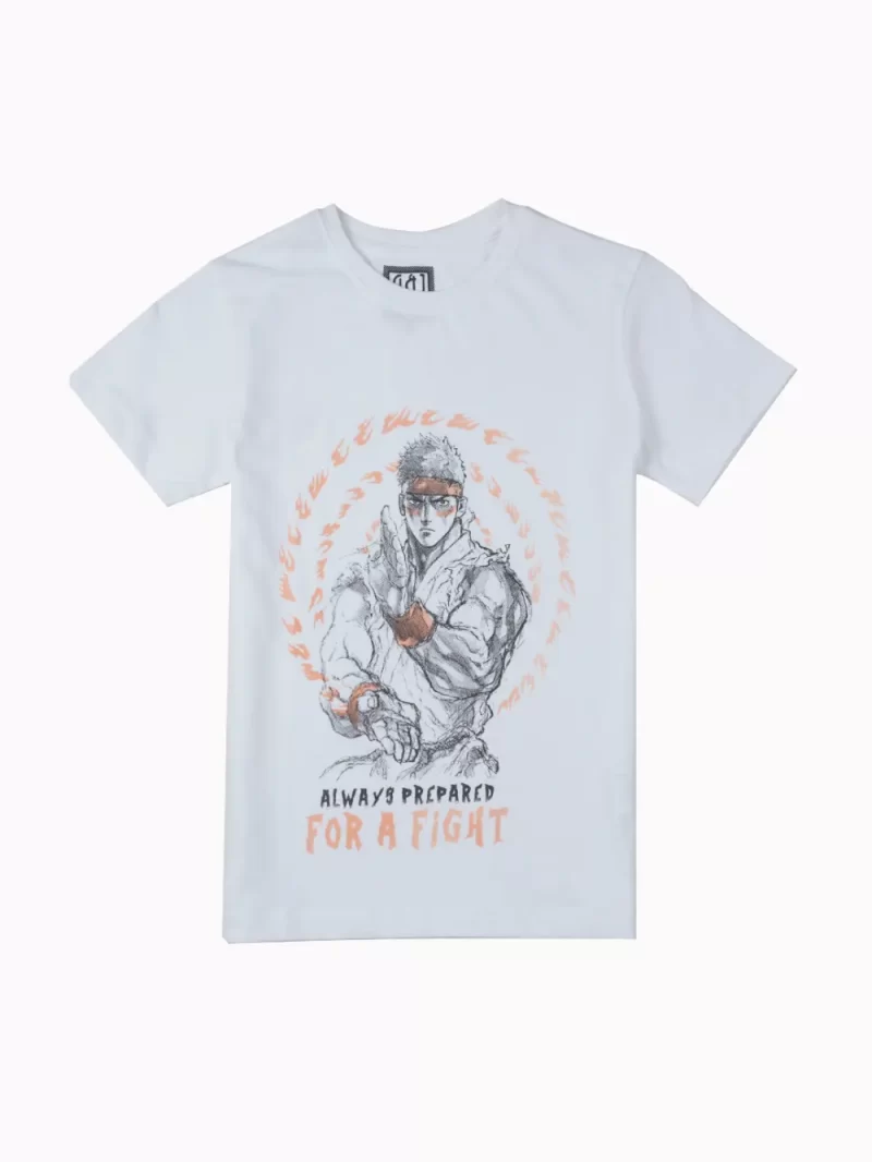 Gini And Jony Boys White Graphic Print Cotton T-Shirt Half Sleeves