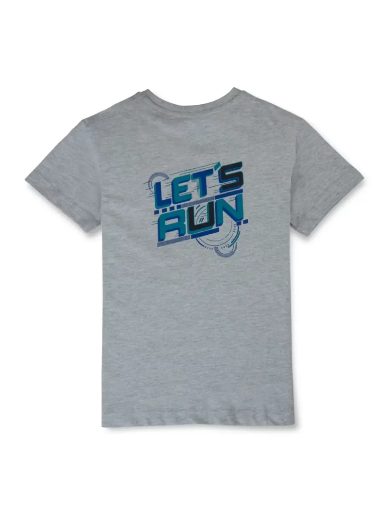 Gini And Jony Boys Grey Typographic Print Cotton T-Shirt Half Sleeves