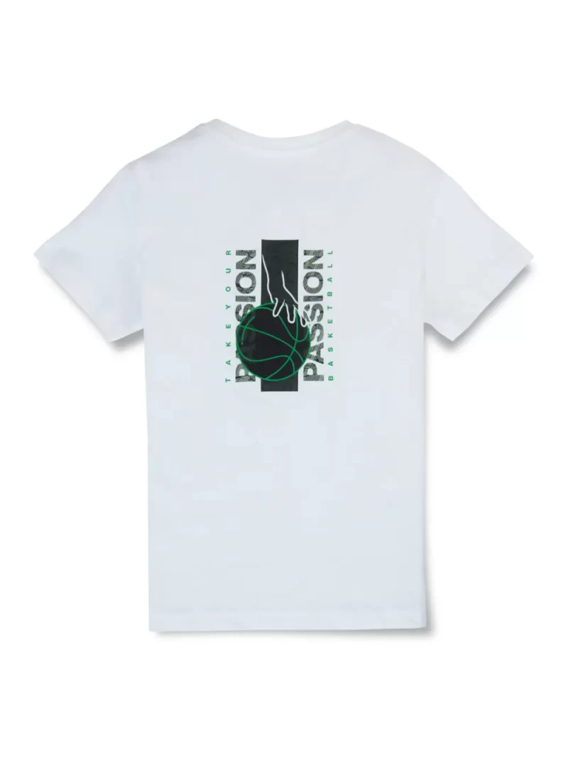 Gini And Jony Boys White Graphic Print Cotton T-Shirt Half Sleeves