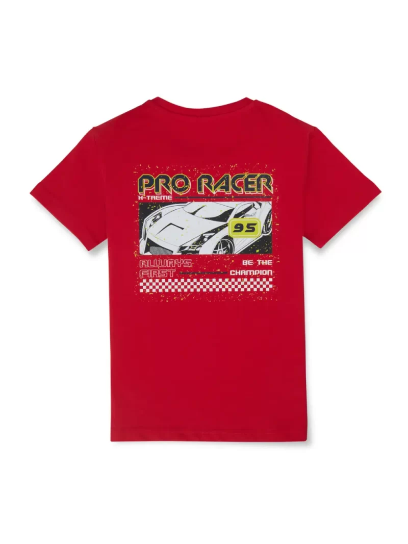 Gini And Jony Boys Red Graphic Print Cotton T-Shirt Half Sleeves