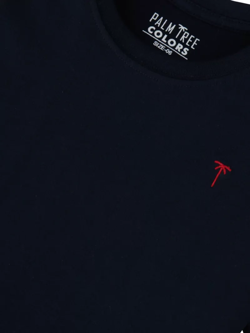 Gini And Jony Boys Navy Blue Typographic Print Cotton T-Shirt Half Sleeves